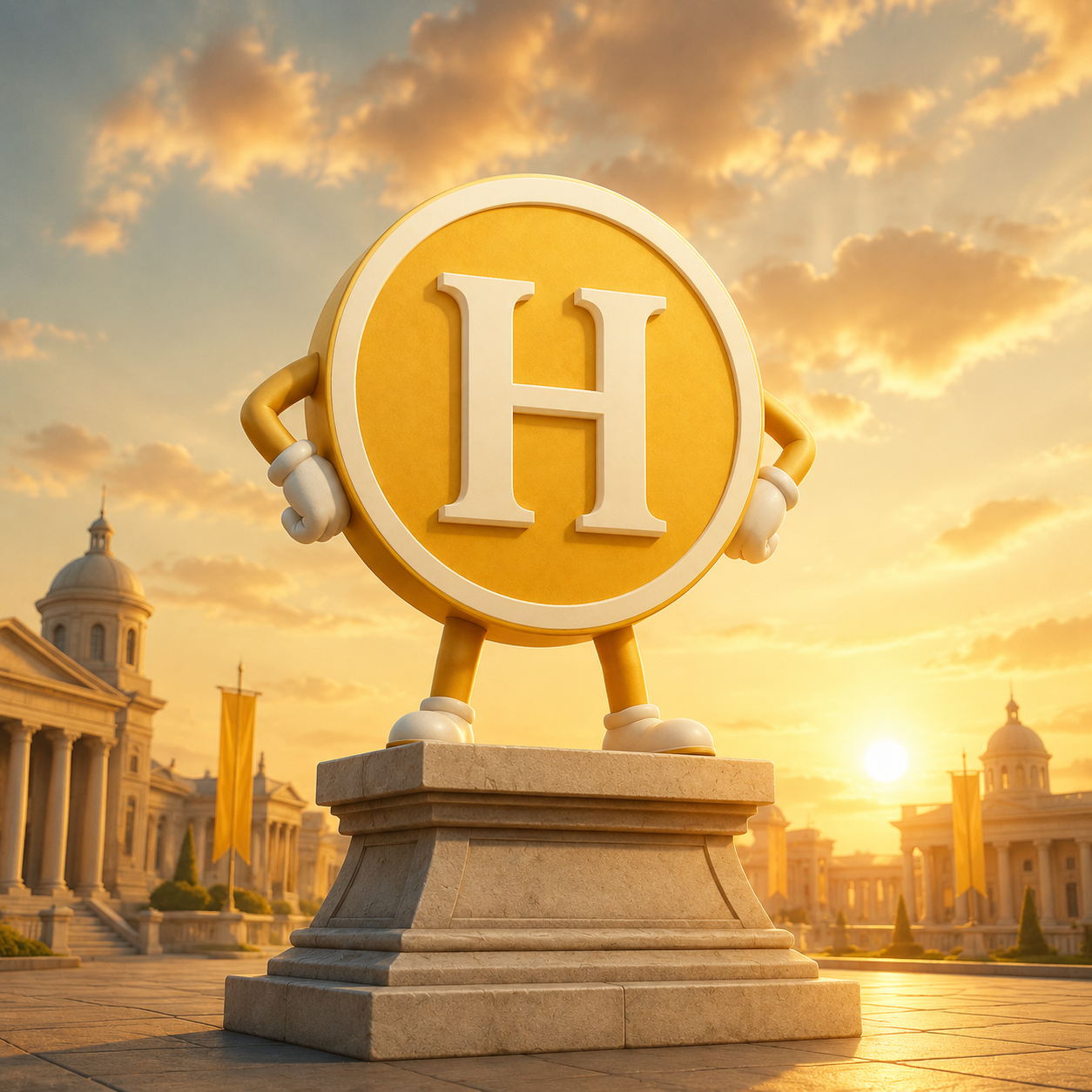 HOPELESS COIN monument at sunrise